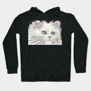 Beauty white cat face  art Hoodie